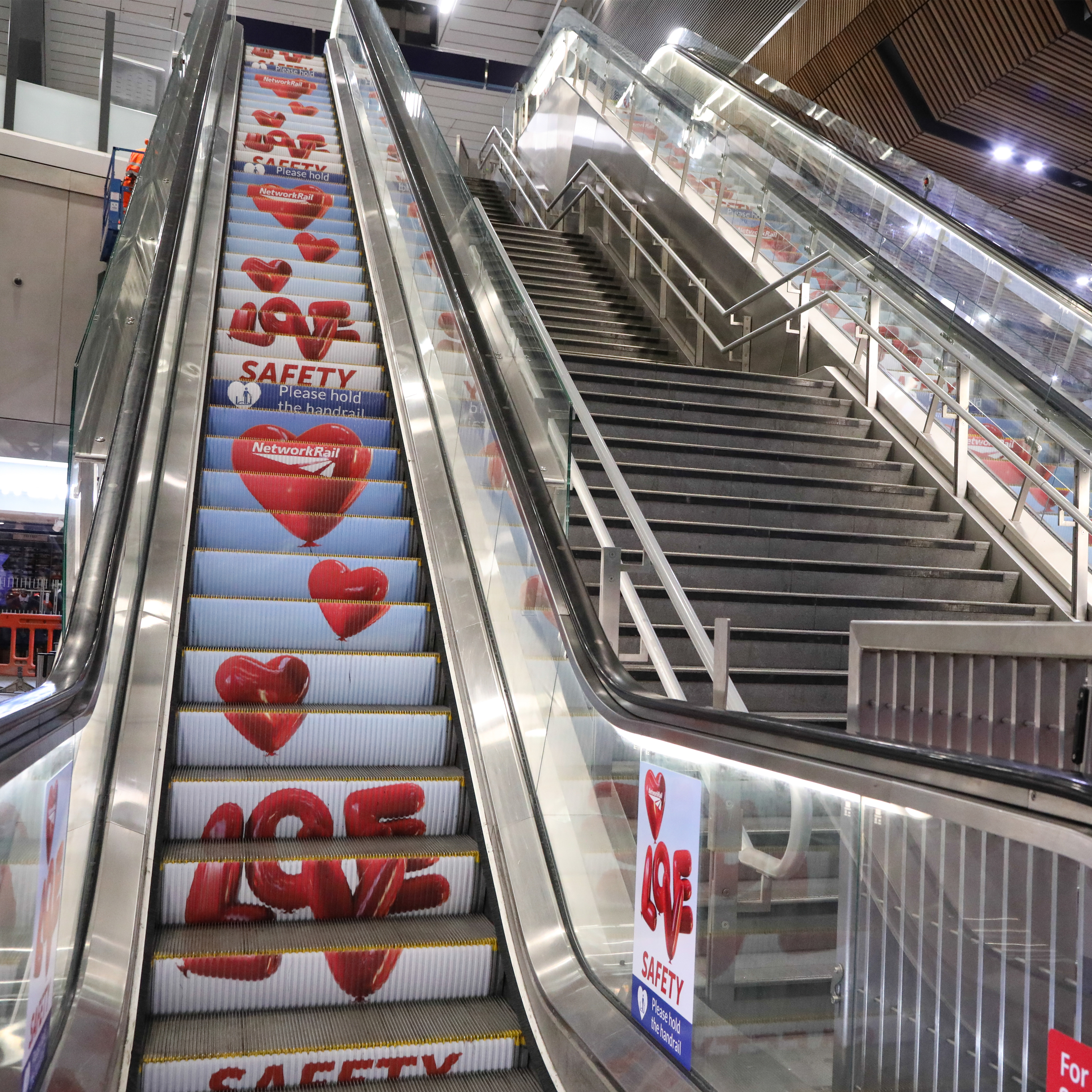 Network Rail Love Safety, Escalator Campaign, London Bridge Station