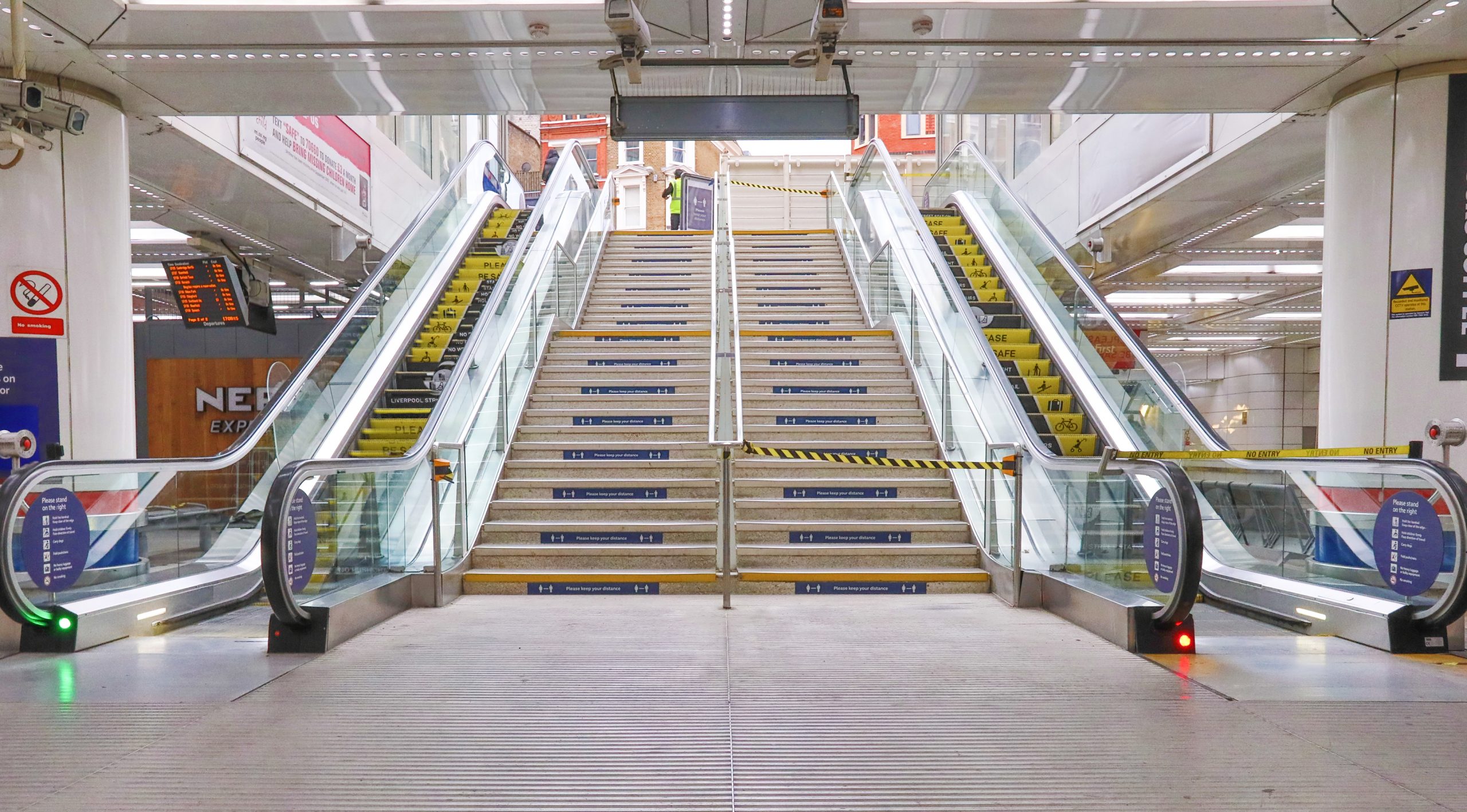 Network Rail Liverpool Street Station London - Escalator Advertising